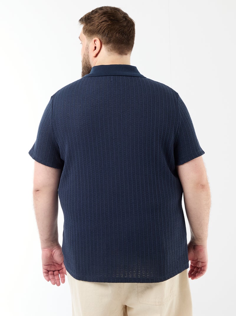 Polo in maglia a maniche corte Blu - Kiabi