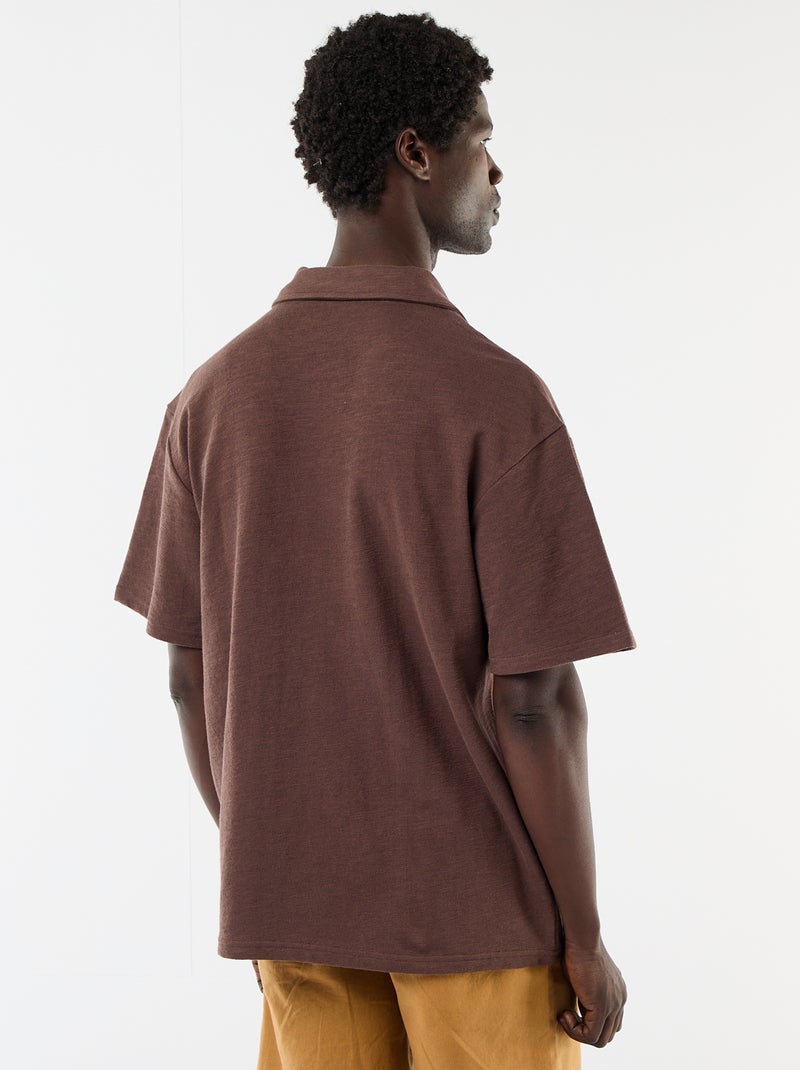 Polo in maglia a maniche corte Marrone - Kiabi