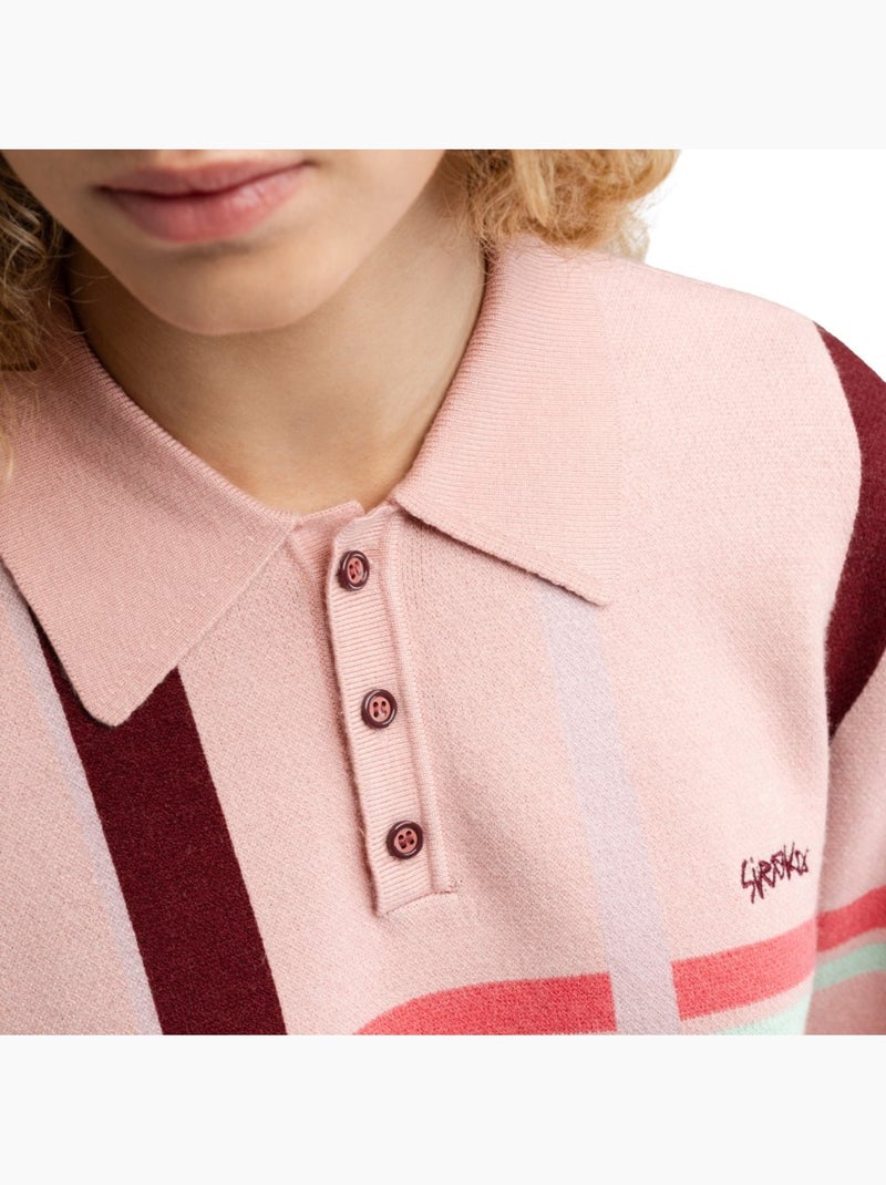 Polo in maglia a maniche lunghe da donna donna verelle-w Rosa - Kiabi