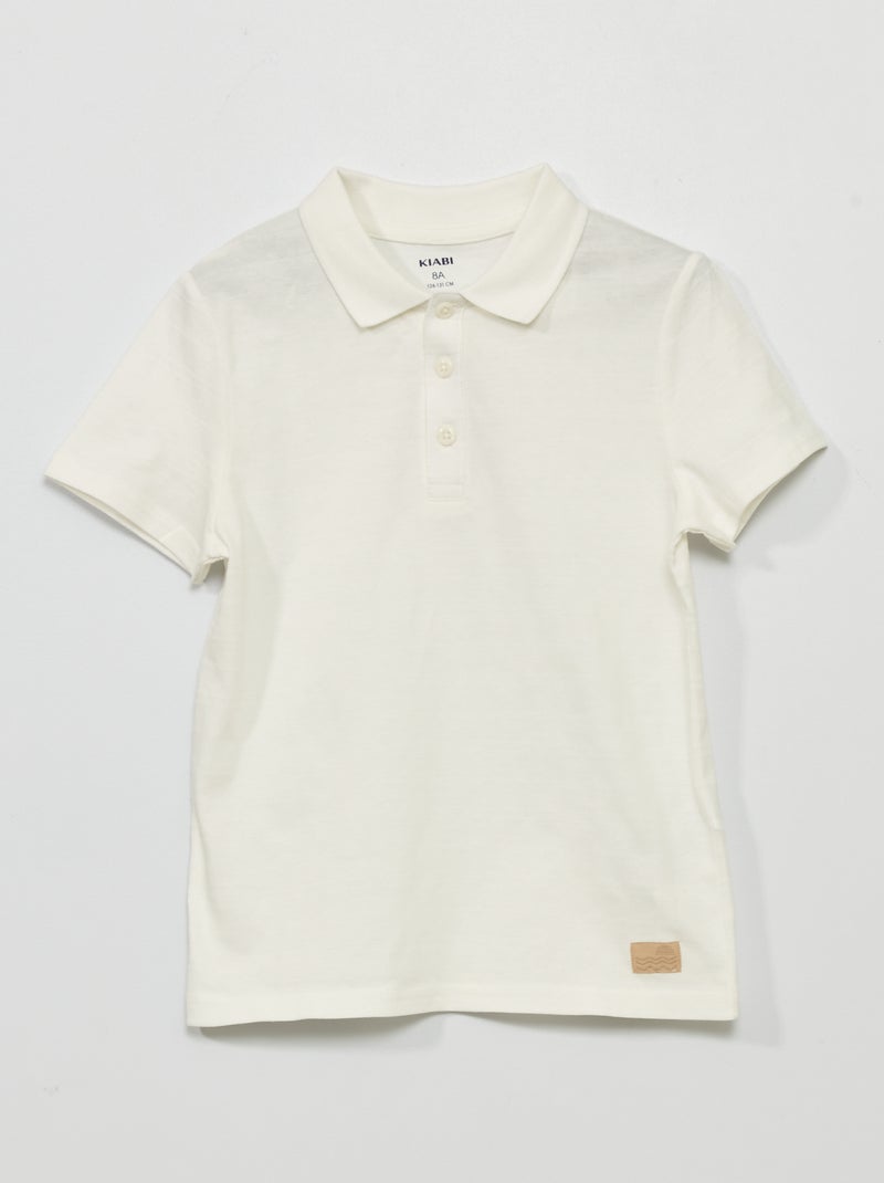 Polo in maglia a rilievo BEIGE - Kiabi