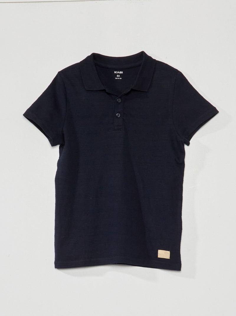 Polo in maglia a rilievo BLU - Kiabi