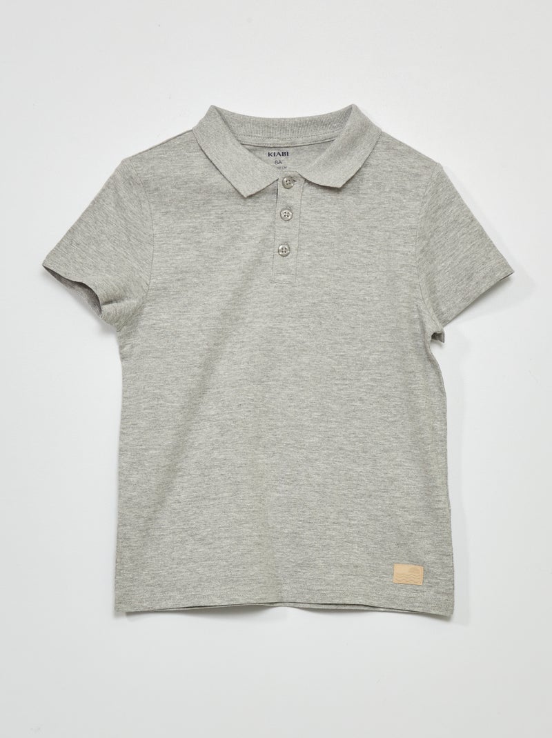 Polo in maglia a rilievo GRIGIO - Kiabi