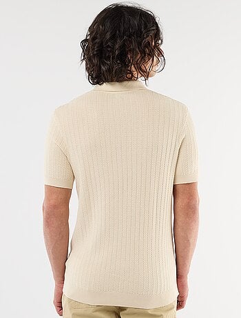 Polo in maglia effetto tricot