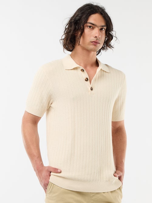 Polo in maglia effetto tricot - Kiabi