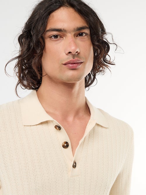 Polo in maglia effetto tricot - Kiabi