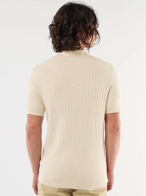 Polo in maglia effetto tricot - Kiabi