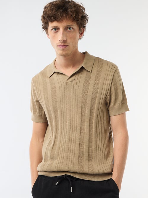 Polo in maglia effetto tricot - Kiabi