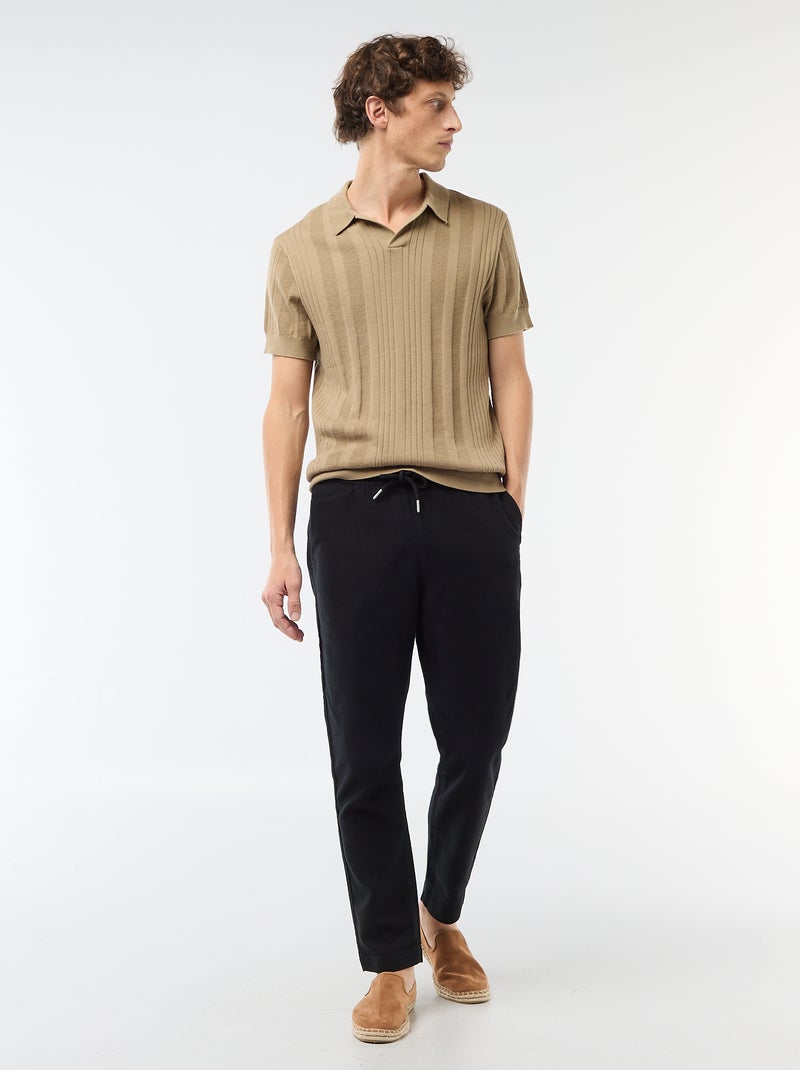Polo in maglia effetto tricot Beige - Kiabi