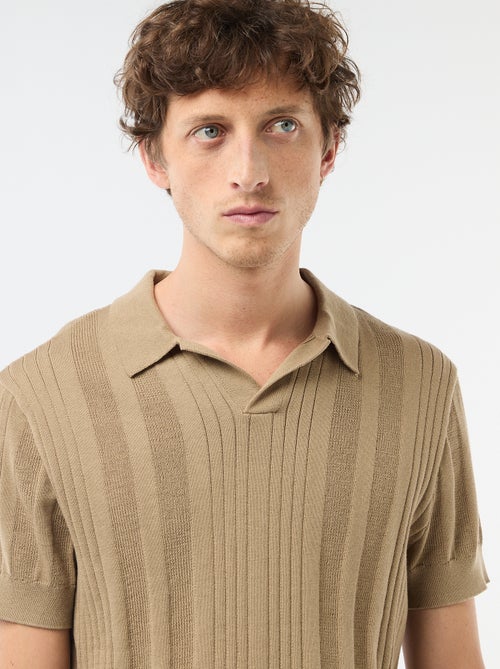 Polo in maglia effetto tricot - Kiabi