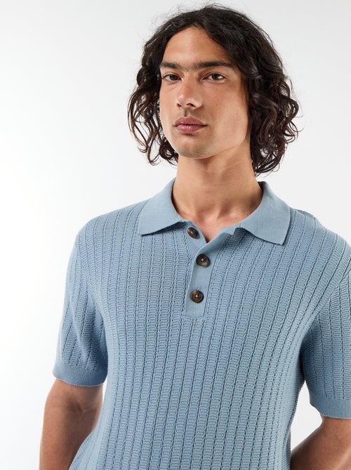Polo in maglia effetto tricot - Kiabi