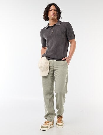 Polo in maglia effetto tricot