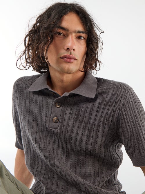 Polo in maglia effetto tricot - Kiabi
