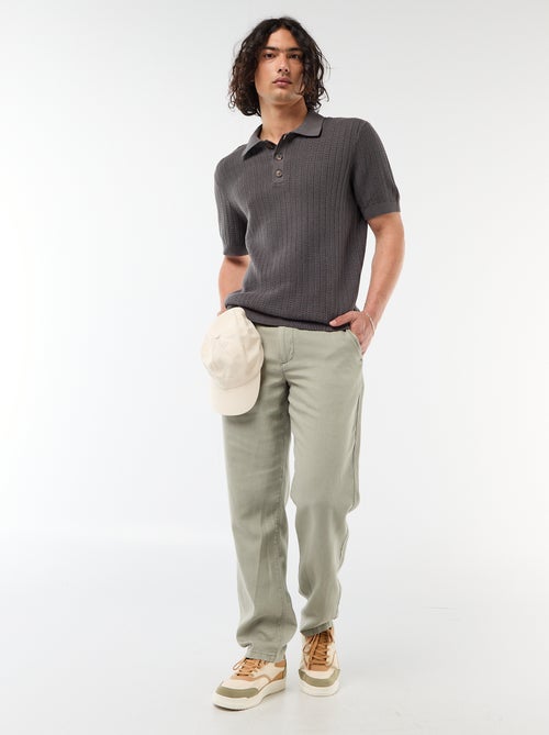 Polo in maglia effetto tricot - Kiabi