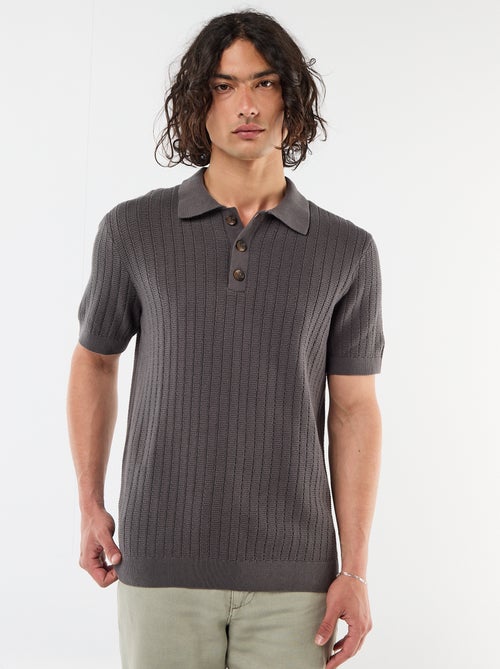 Polo in maglia effetto tricot - Kiabi