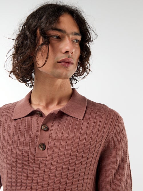 Polo in maglia effetto tricot - Kiabi