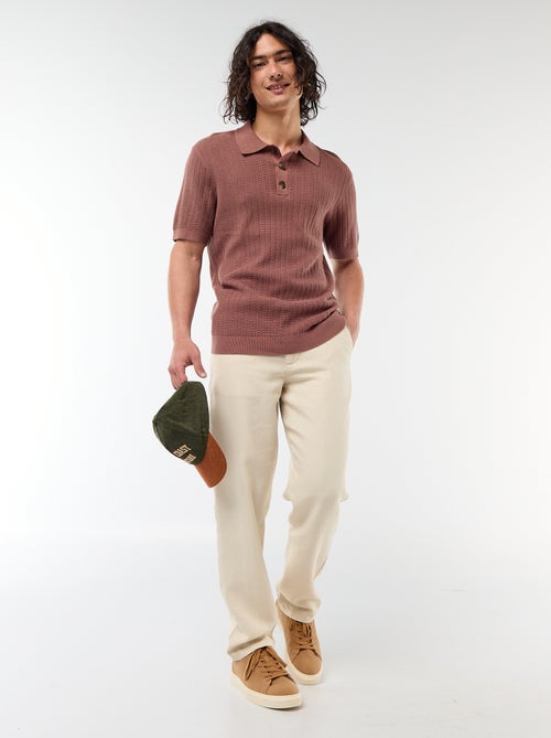Polo in maglia effetto tricot - Kiabi