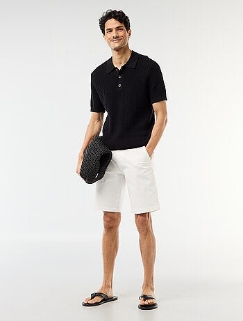 Polo in maglia effetto tricot