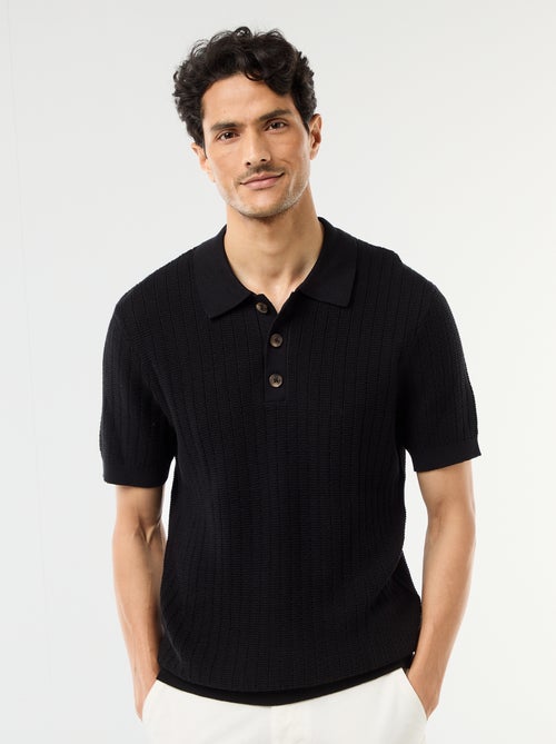 Polo in maglia effetto tricot - Kiabi