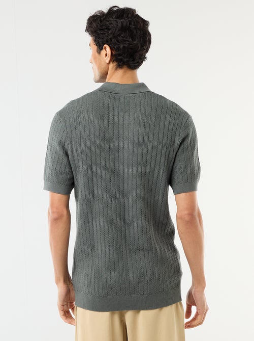 Polo in maglia effetto tricot - Kiabi