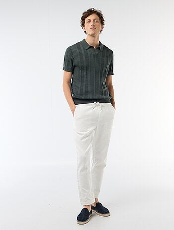 Polo in maglia effetto tricot