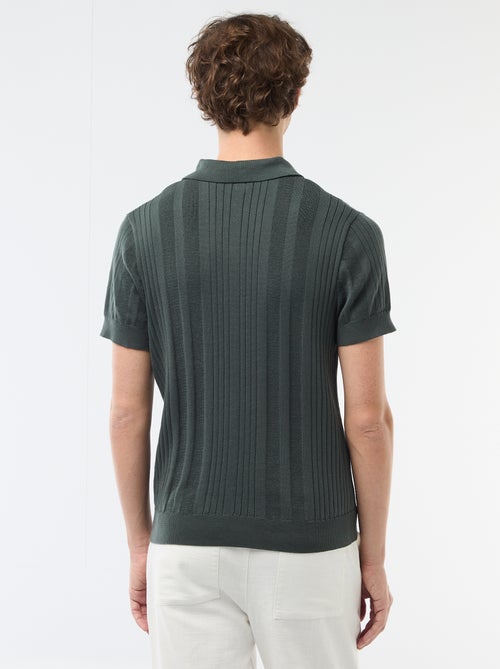 Polo in maglia effetto tricot - Kiabi Polo in maglia effetto tricot - Kiabi