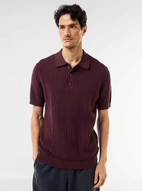 Polo in maglia effetto tricot - Kiabi