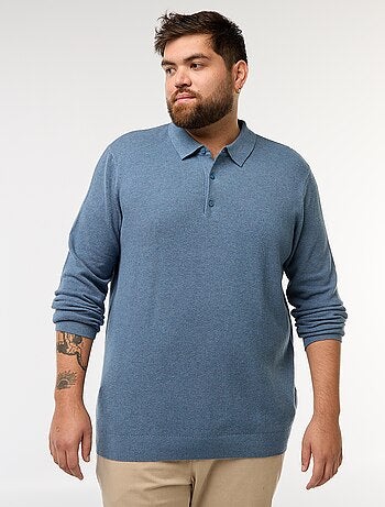 Polo in maglia fantasia a maniche lunghe