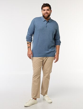 Polo in maglia fantasia a maniche lunghe