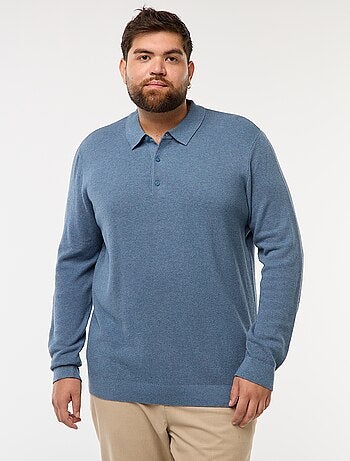 Polo in maglia fantasia a maniche lunghe