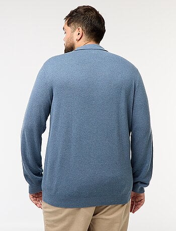 Polo in maglia fantasia a maniche lunghe