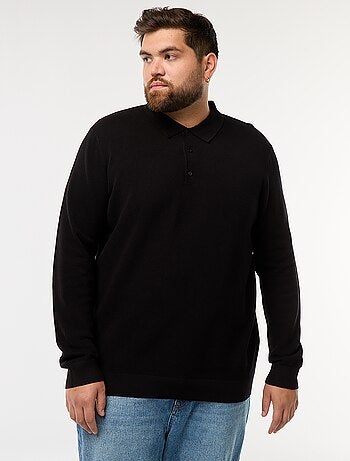 Polo in maglia fantasia a maniche lunghe