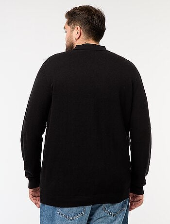 Polo in maglia fantasia a maniche lunghe