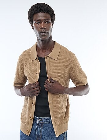 Polo in maglia goffrata