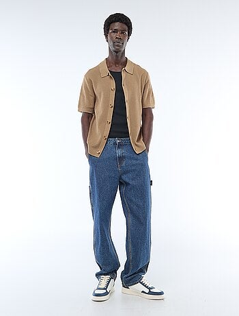 Polo in maglia goffrata