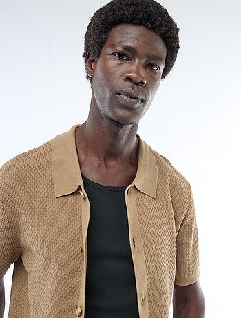 Polo in maglia goffrata