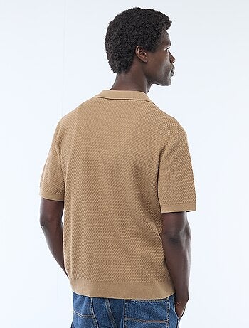Polo in maglia goffrata