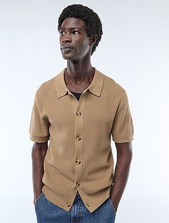 Polo in maglia goffrata