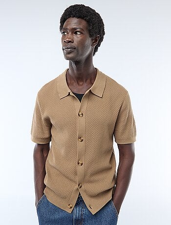 Polo in maglia goffrata