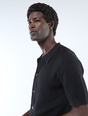 Polo in maglia goffrata