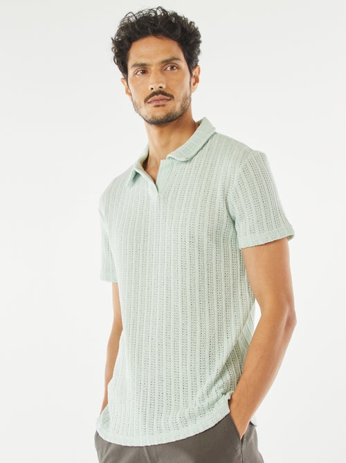 Polo in maglia goffrata polo a maniche corte - Maniche polo a maniche corte - - Kiabi