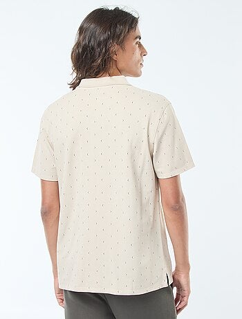 Polo in maglia piqué a maniche corte con motivo