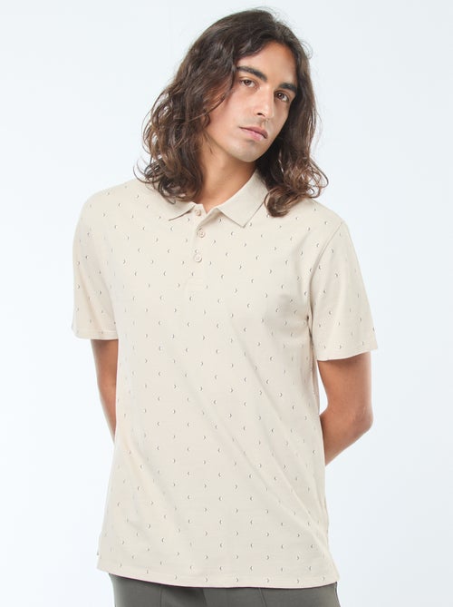 Polo in maglia piqué a maniche corte con motivo - Kiabi