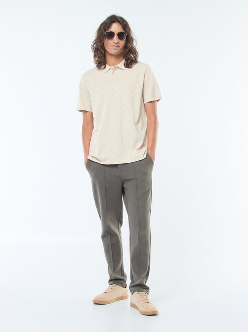 Polo in maglia piqué a maniche corte con motivo - Kiabi