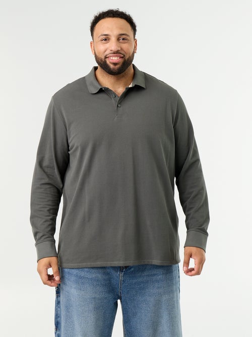 Polo in maglia piqué a maniche lunghe - Kiabi
