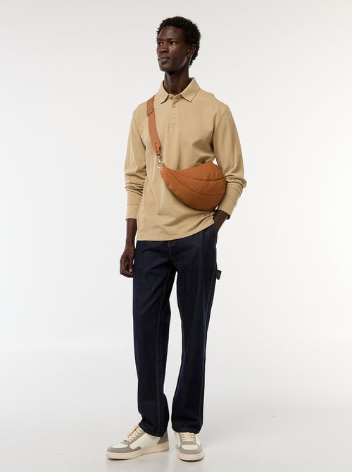 Polo in maglia piqué a maniche lunghe tinta unita - Kiabi