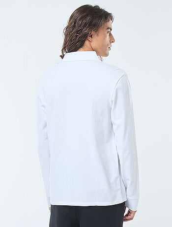 Polo in maglia piqué a maniche lunghe tinta unita