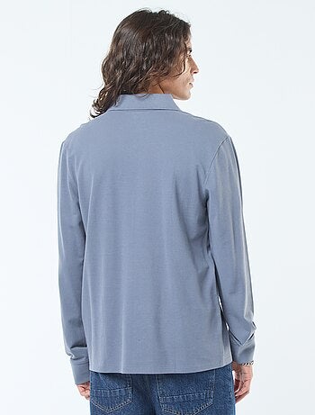 Polo in maglia piqué a maniche lunghe tinta unita