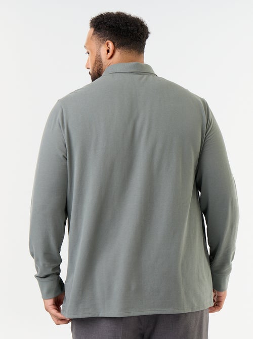 Polo in maglia piqué a maniche lunghe - Kiabi