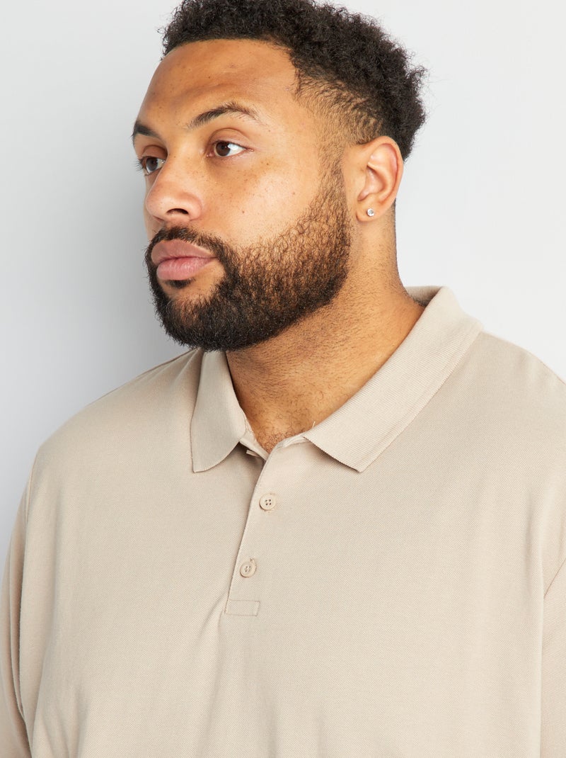 Polo in maglia piqué beige - Kiabi