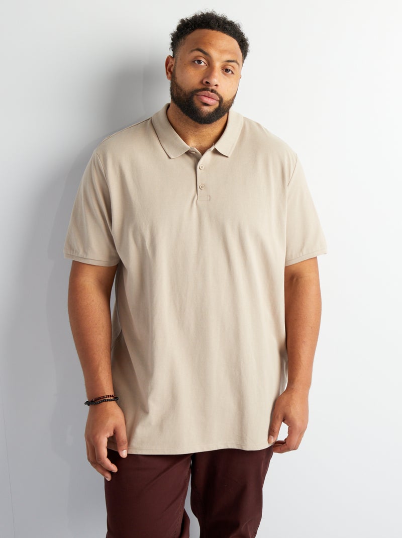 Polo in maglia piqué beige - Kiabi